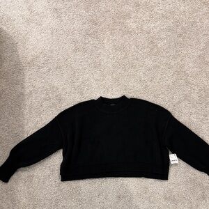 Free people oversized crop black sweater